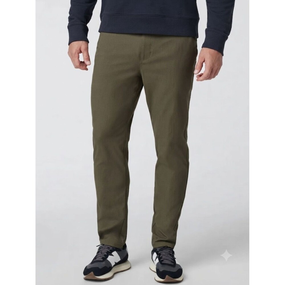 Vuori Men's Slim Pants Chinos #V427 Olive Brown High Tech Minimal Versatile